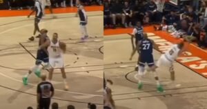 Nikola-Jokic-Rudy-Gobert-Nuggets-Timberwolves-elbow-push