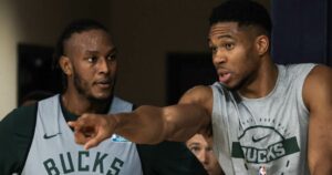 Myles-Turner-Giannis-Antetokounmpo-Milwaukee-Bucks-practice