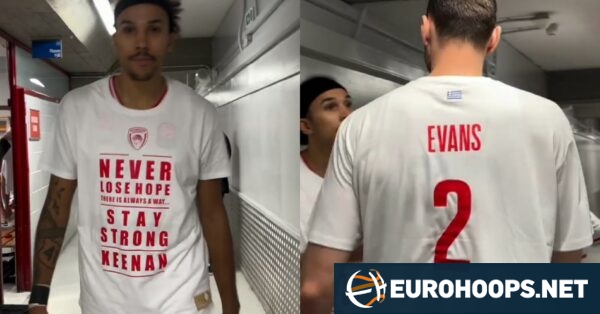 Μπλουζάκι στήριξης σε Έβανς από Ολυμπιακό: “Μη χάνεις ποτέ την ελπίδα, μείνε δυνατός”