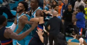 Duren-Bridges-Diabate-Stewart-Hornets-Pistons-fight