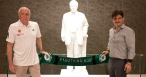 Zeljko-Obradovic-Dimitris-Giannakopoulos-Panathinaikos-Pavlos-statue